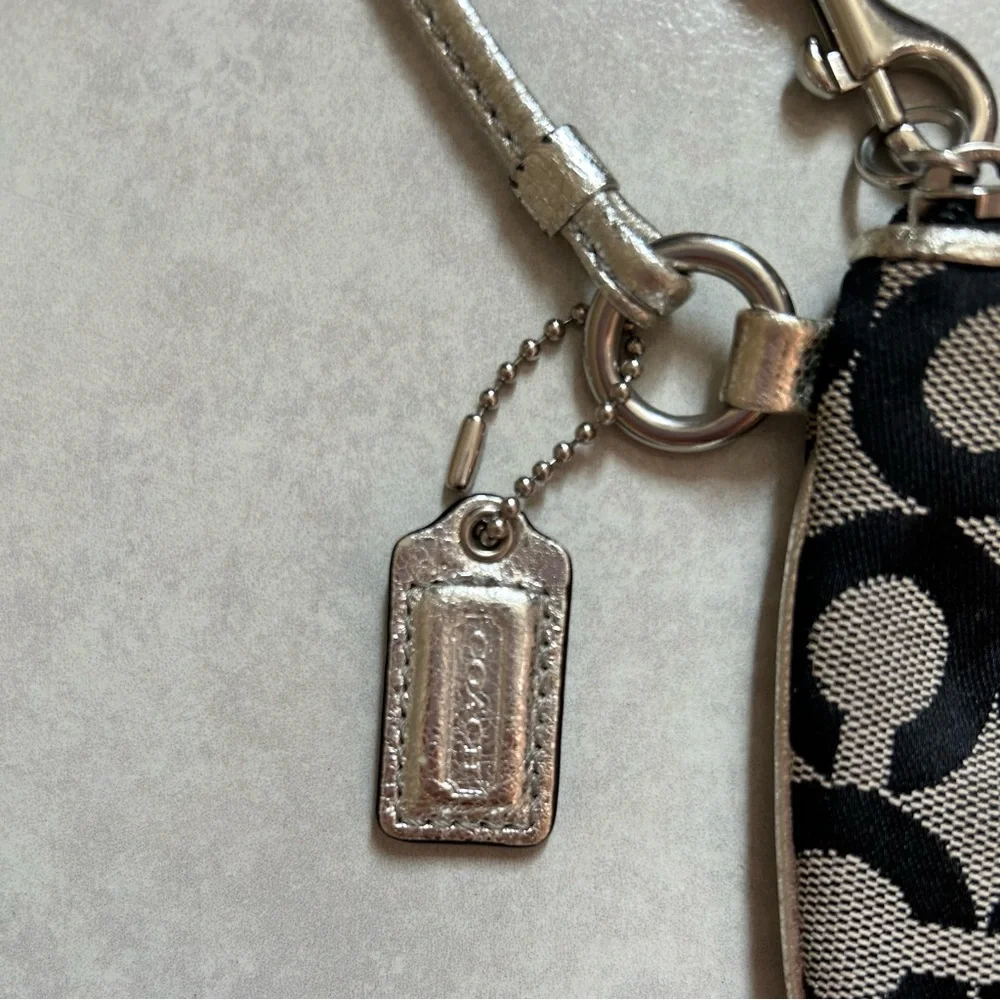 Coach Black and Silver Patterned Wristlet - Picture 3 of 8